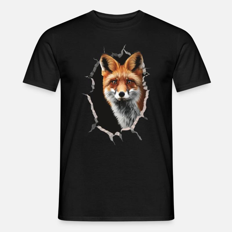 Fuchs - Männer T-Shirt - Schwarz