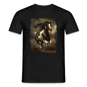 Cheval peint - T-shirt homme - noir - Devant - AI Model Male 178 light (178cm)