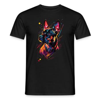 Chien - T-shirt homme - noir - Devant - AI Model Male 178 light (178cm)
