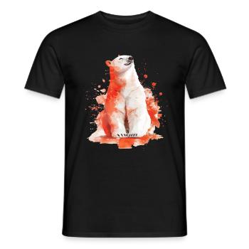 Polar bear - Men's T-Shirt - black - Front - AI Model Male 178 light (178cm)