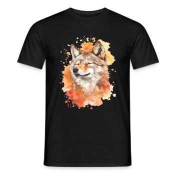 Wolf - Men's T-Shirt - black - Front - AI Model Male 178 light (178cm)