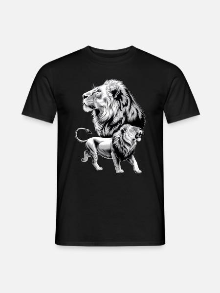 Löwe - Männer T-Shirt - Schwarz