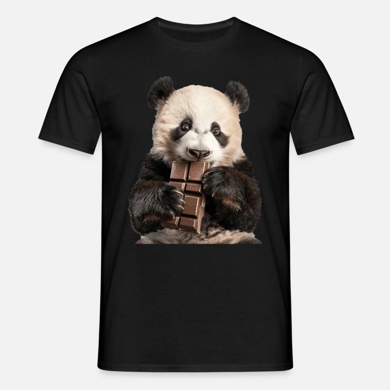 Panda - T-shirt til herrer - sort