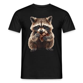 Raccoon - Men's T-Shirt - black - Front - AI Model Male 178 light (178cm)