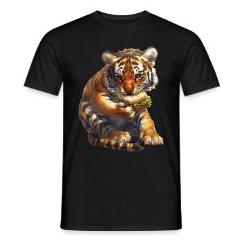Tigre - T-shirt homme - noir - Devant - AI Model Male 178 light (178cm)