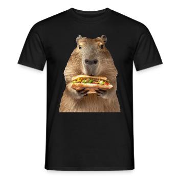 Wasserschwein - Männer T-Shirt - Schwarz - Vorne - AI Model Male 178 light (178cm)