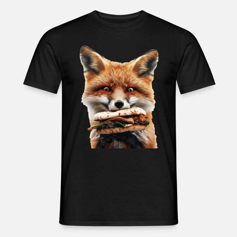 Fuchs - Männer T-Shirt - Schwarz