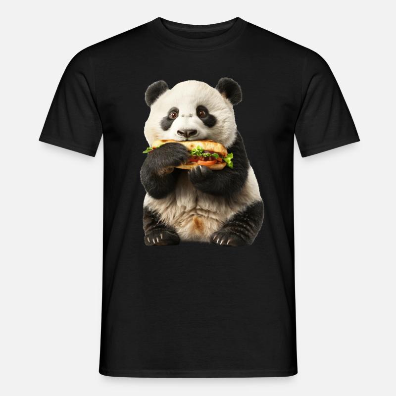 Panda - Männer T-Shirt - Schwarz