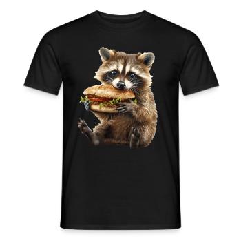 Raccoon - Men's T-Shirt - black - Front - AI Model Male 178 light (178cm)