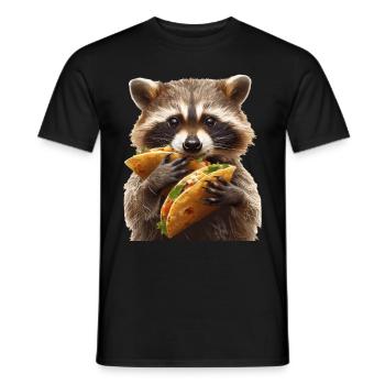 Raccoon - Men's T-Shirt - black - Front - AI Model Male 178 light (178cm)