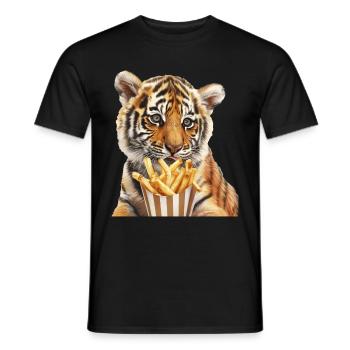 Tigre - T-shirt homme - noir - Devant - AI Model Male 178 light (178cm)