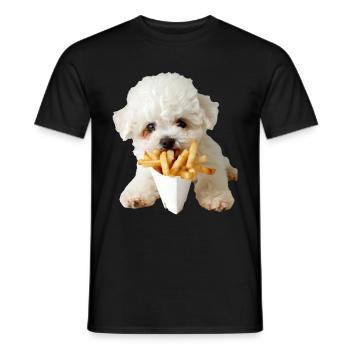 Bichon Frisé - Männer T-Shirt - Schwarz - Vorne - AI Model Male 178 light (178cm)