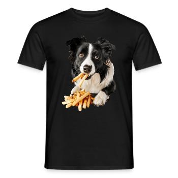 Border Collie - Men's T-Shirt - black - Front - AI Model Male 178 light (178cm)