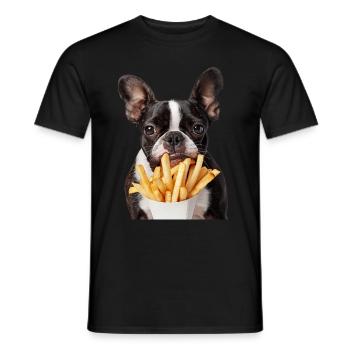 Boston Terrier - Männer T-Shirt - Schwarz - Vorne - AI Model Male 178 light (178cm)