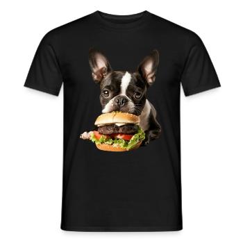 Boston Terrier - Männer T-Shirt - Schwarz - Vorne - AI Model Male 178 light (178cm)
