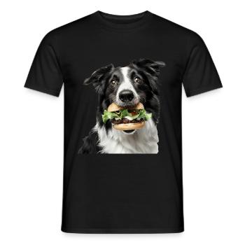 Border Collie - Men's T-Shirt - black - Front - AI Model Male 178 light (178cm)