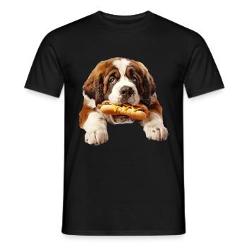 Saint Bernard - Men's T-Shirt - black - Front - AI Model Male 178 light (178cm)