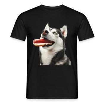 Siberian Husky - Men's T-Shirt - black - Front - AI Model Male 178 light (178cm)