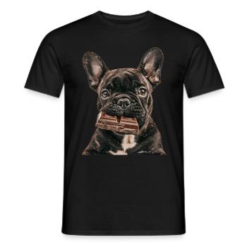 Bouledogue français - T-shirt homme - noir - Devant - AI Model Male 178 light (178cm)