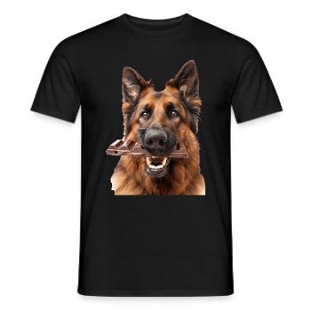Berger allemand - T-shirt homme - noir - Devant - AI Model Male 178 light (178cm)