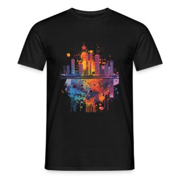 Rotterdam - Männer T-Shirt - Schwarz - Vorne - AI Model Male 178 light (178cm)
