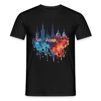 Zamość - Männer T-Shirt - Schwarz - Vorne - AI Model Male 178 light (178cm)