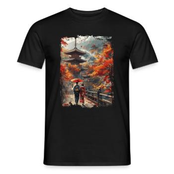 Japan - Men's T-Shirt - black - Front - AI Model Male 178 light (178cm)