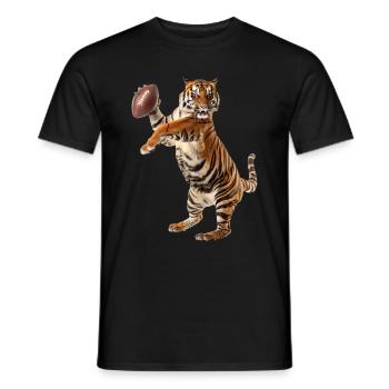 Bengalischer Tiger Fußball - Männer T-Shirt - Schwarz - Vorne - AI Model Male 178 light (178cm)