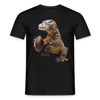 Komodowaran Fußball - Männer T-Shirt - Schwarz - Vorne - AI Model Male 178 light (178cm)