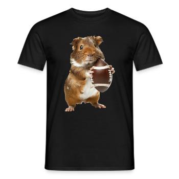 Meerschweinchen Fußball - Männer T-Shirt - Schwarz - Vorne - AI Model Male 178 light (178cm)