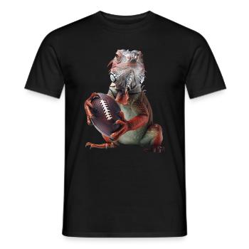 Iguana Football - Men's T-Shirt - black - Front - AI Model Male 178 light (178cm)