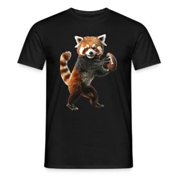 Roter Panda Fußball - Männer T-Shirt - Schwarz - Vorne - AI Model Male 178 light (178cm)