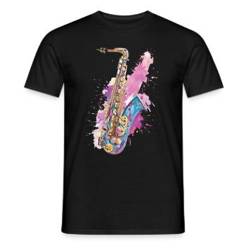 Saxophone - T-shirt homme - noir - Devant - AI Model Male 178 light (178cm)
