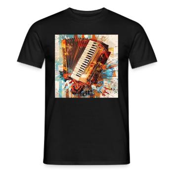 Accordéon - T-shirt homme - noir - Devant - AI Model Male 178 light (178cm)
