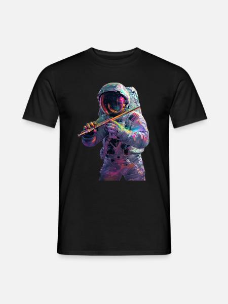 Astronaut Flute - Men's T-Shirt - black