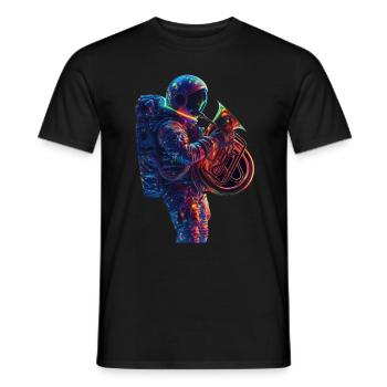 Tuba astronaute - T-shirt homme - noir - Devant - AI Model Male 178 light (178cm)