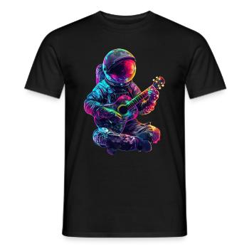 Astronauten Ukulele - Männer T-Shirt - Schwarz - Vorne - AI Model Male 178 light (178cm)