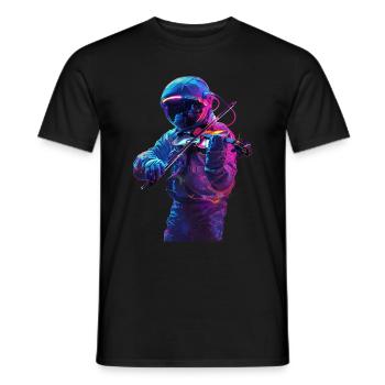Astronaut Violin - Men's T-Shirt - black - Front - AI Model Male 178 light (178cm)