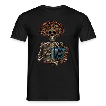 Akkordeon Mexikanisches Skelett - Männer T-Shirt - Schwarz - Vorne - AI Model Male 178 light (178cm)