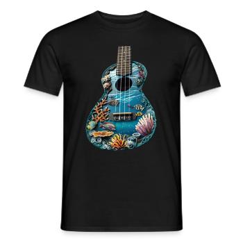 Fisch Ukulele - Männer T-Shirt - Schwarz - Vorne - AI Model Male 178 light (178cm)