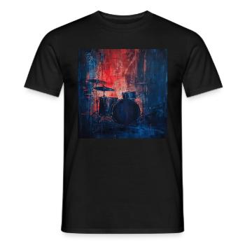 Schlagzeug - Männer T-Shirt - Schwarz - Vorne - AI Model Male 178 light (178cm)