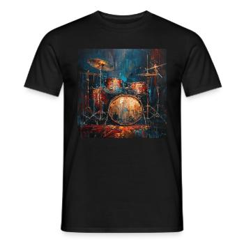 Schlagzeug - Männer T-Shirt - Schwarz - Vorne - AI Model Male 178 light (178cm)