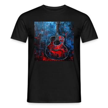 Guitar - Men's T-Shirt - black - Front - AI Model Male 178 light (178cm)