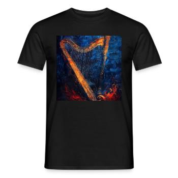 Harfe - Männer T-Shirt - Schwarz - Vorne - AI Model Male 178 light (178cm)