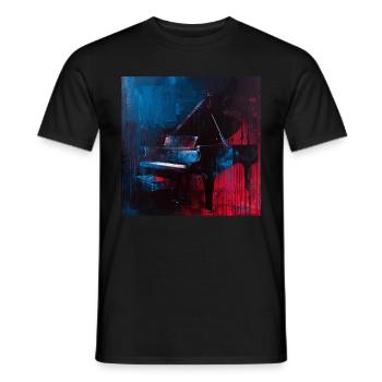 piano - T-shirt homme - noir - Devant - AI Model Male 178 light (178cm)