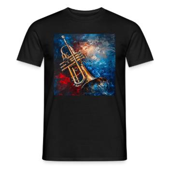 Trompete - Männer T-Shirt - Schwarz - Vorne - AI Model Male 178 light (178cm)