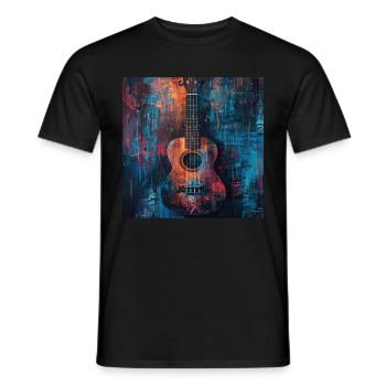 Ukulélé - T-shirt homme - noir - Devant - AI Model Male 178 light (178cm)