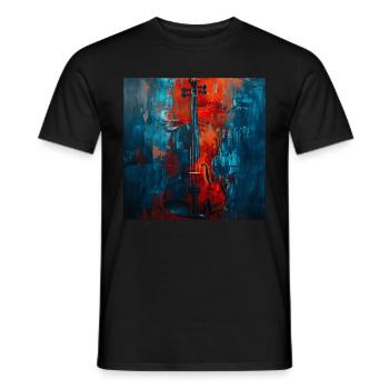 Violine - Männer T-Shirt - Schwarz - Vorne - AI Model Male 178 light (178cm)