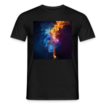 Trompete - Männer T-Shirt - Schwarz - Vorne - AI Model Male 178 light (178cm)