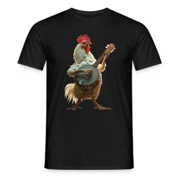 Rooster Banjo - Men's T-Shirt - black - Front - AI Model Male 178 light (178cm)